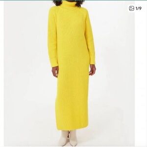 Tuckernuck Yellow Turtleneck Sweater Maxi Dress